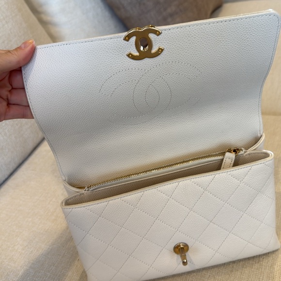 Chanel flapbag veau graine/ white - Picture 10 of 15